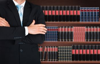 lawyer in a lawyers library